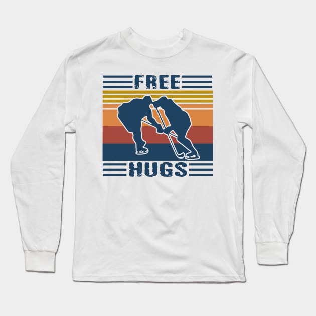 Free Hugs Vintage Retro Long Sleeve T-Shirt by binnacleenta